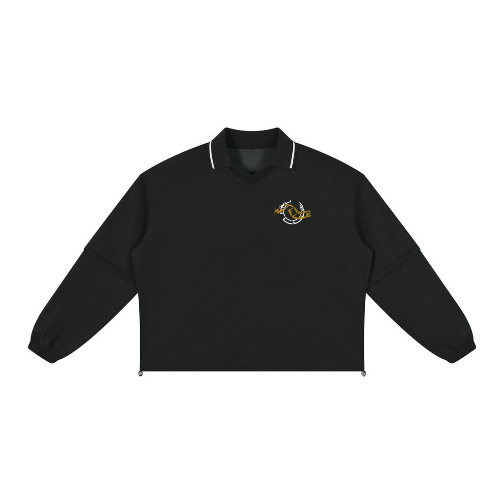 AUTM-Boxy Collared Detachable Sweatshirt