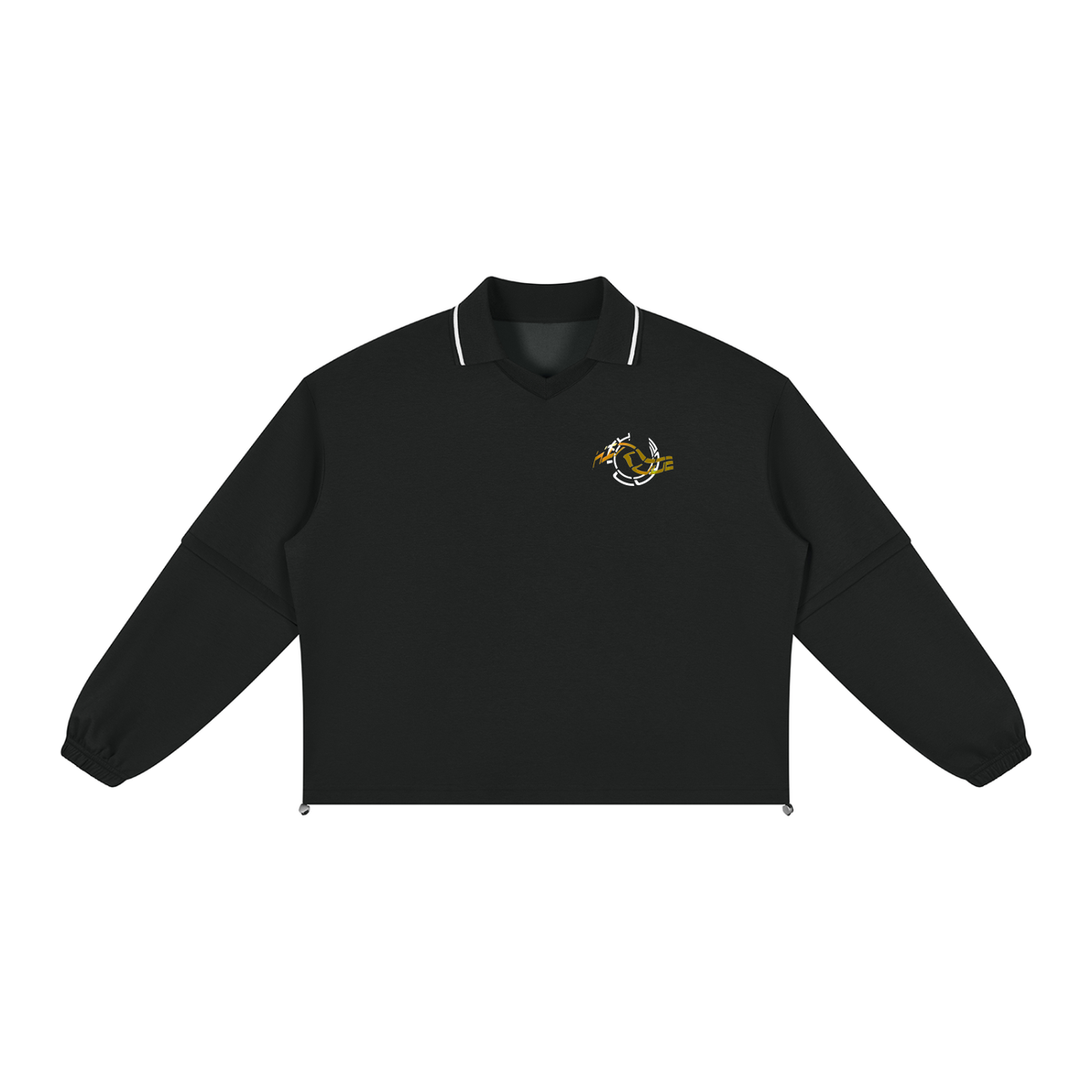 AUTM-Boxy Collared Detachable Sweatshirt